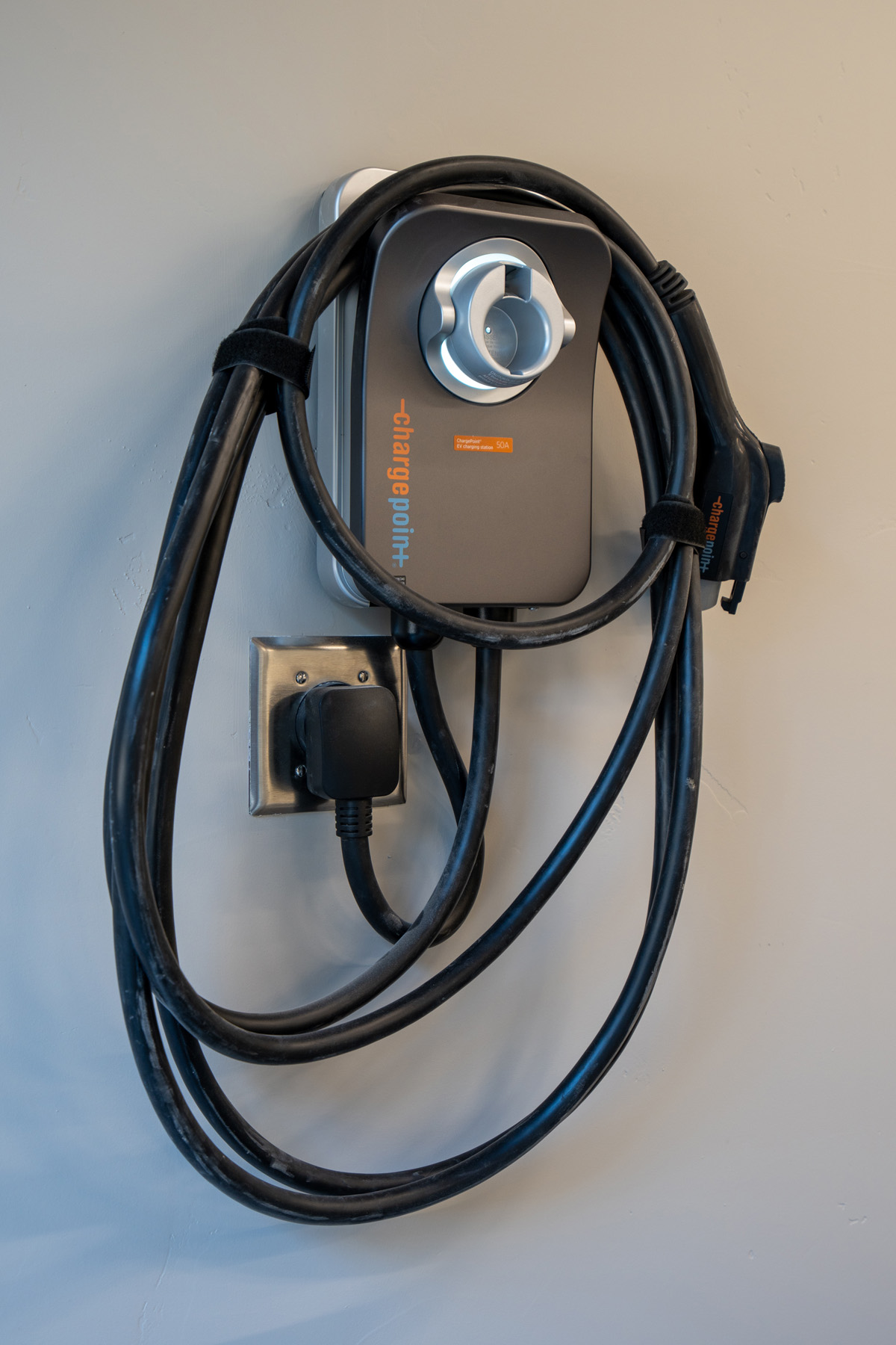 Level-2 EV charger in driveway